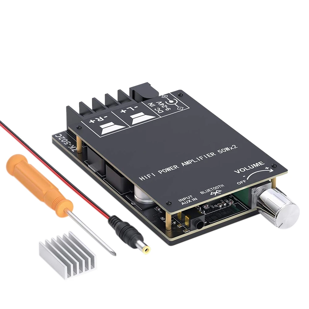 

ZK-502C Bluetooth 5.0 Amplifier Board 2 Channel Mini Stereo Audio Receiver Wireless High Power 3.5mm AUX Amp Module
