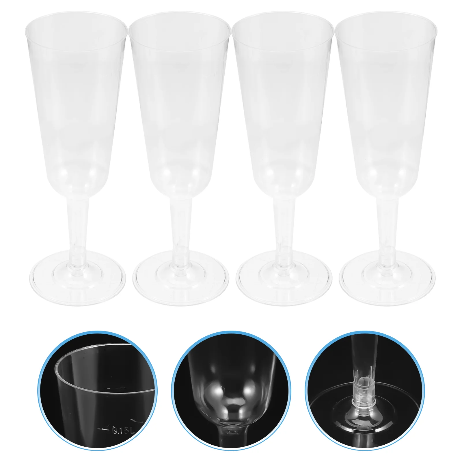 

10Pcs Clear Home Office School Footed Cups Clear Design Goblets for Party Home Hotel