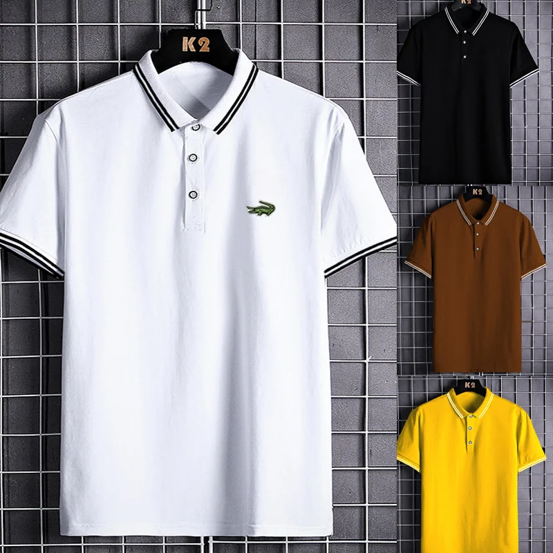 

2023 CARTELO Embroidery Polo Shirt Men's Cotton 2023 Summer New High-end Business Casual Lapel Short Sleeve T-shirt NEW