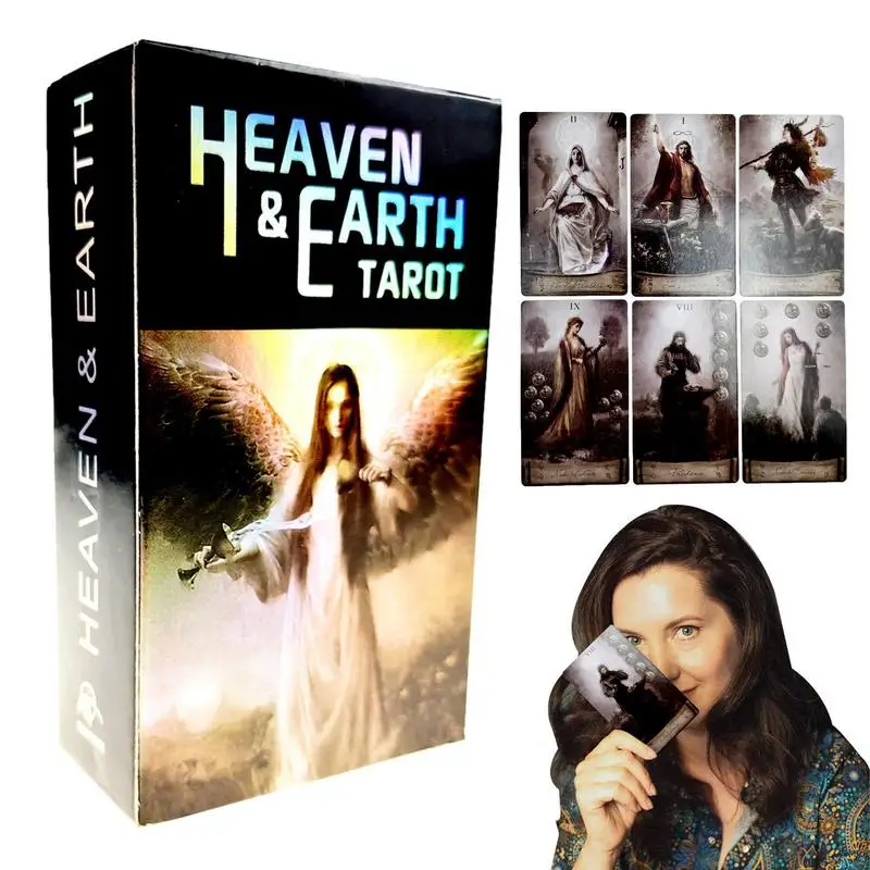 

English Version 78 Cards Heaven & Earth Tarot Cards Deck Divination Table Board Game Oracle Cards For Fortune Fate Telling