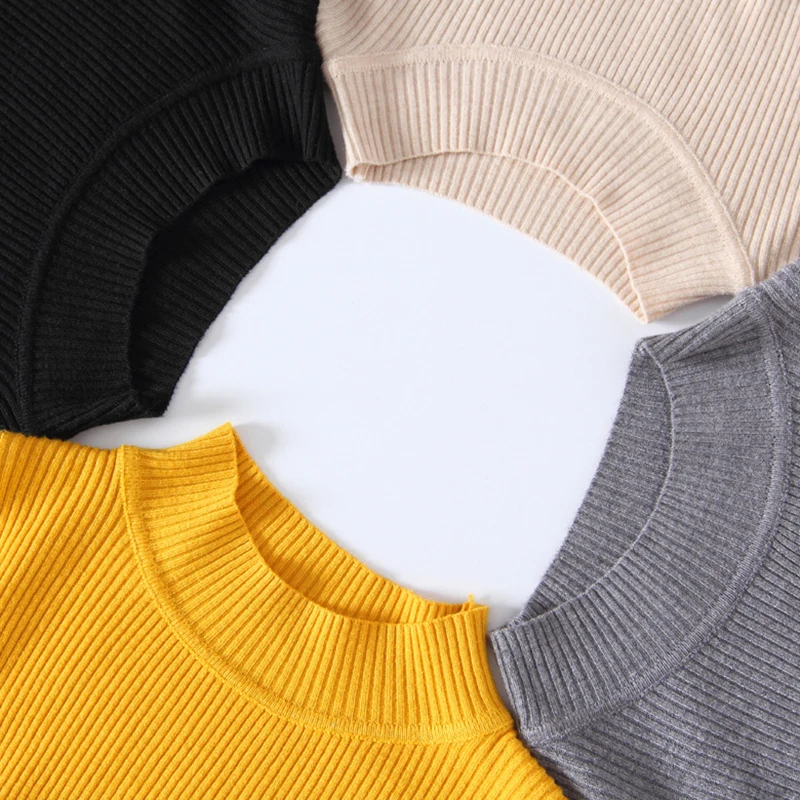 

2020 Women Sweater Autumn Winter New Sets Of High-necked Turtleneck Versatile Slim-fitting Tight Sweater Female Bottoming Shirt