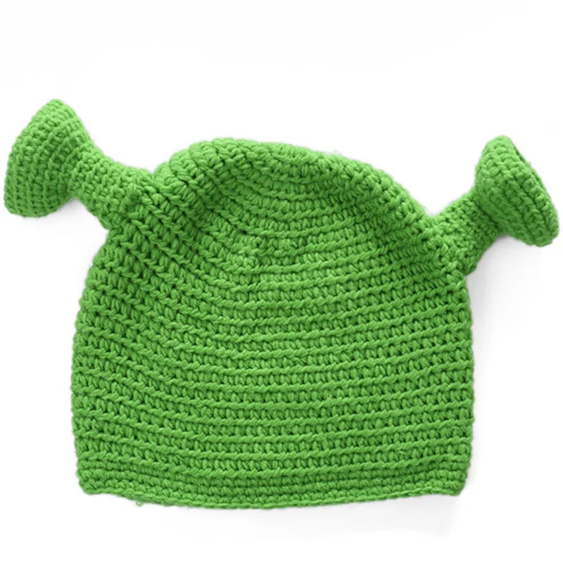 Unisex Balaclava Monster Shrek Hat Wool Winter Knitted Hats Green Party Funny Beanie Skullies Cap for Women Men Pure Handmade 2 Unisex Balaclava Monster Shrek Hat Wool Winter Knitted Hats Green Party Funny Beanie Skullies Cap for Women Men Pure Handmade 2