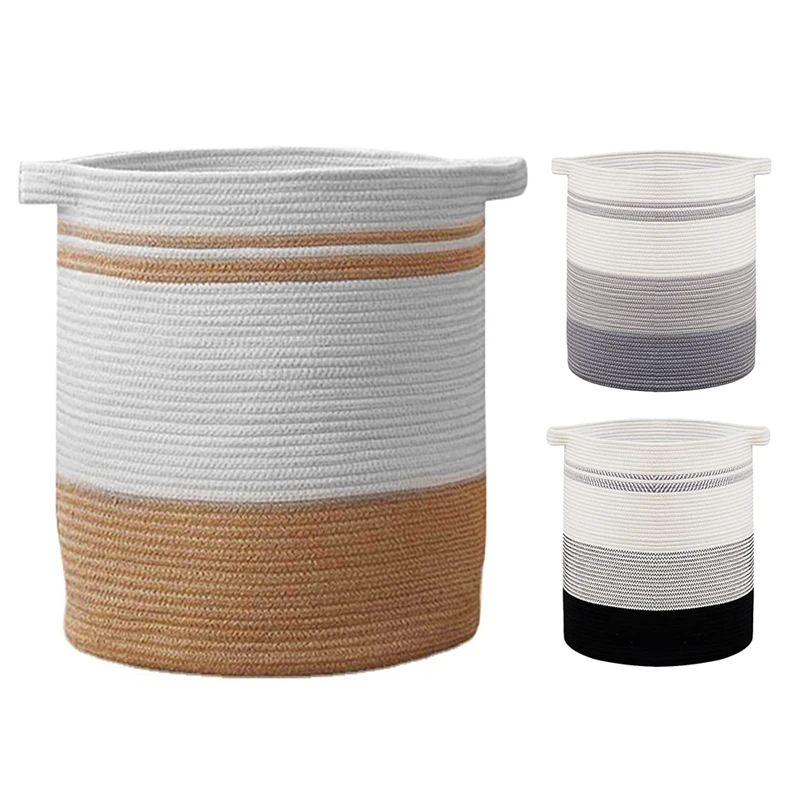 

Корзина для белья AFBC, корзина с веревкой, большая корзина для хранения с ручками, декоративная корзина для гостиной, для детской корзины