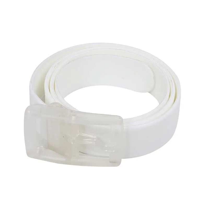 Unisex Stylish Candy Colours Silicone Plastic belt white