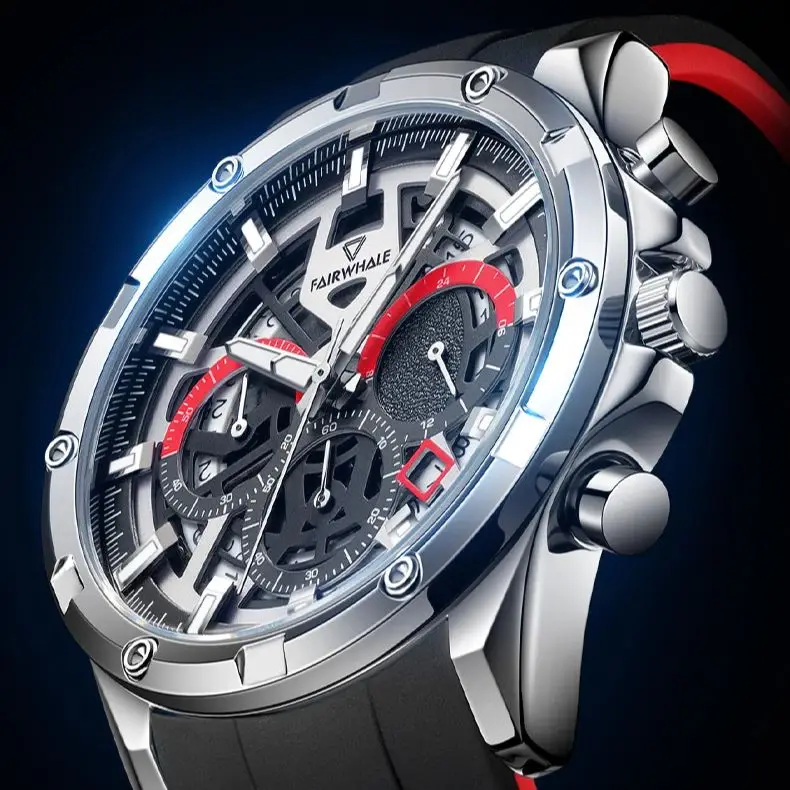 Модные металлические кварцевые мужские часы с вырезами роскошные деловые