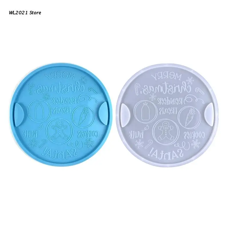 

Silicone Resin Molds Round Shape Christmas Tray Mould Suitable for Jewelry Holders Coasters and Fruit Candy Storage Tray