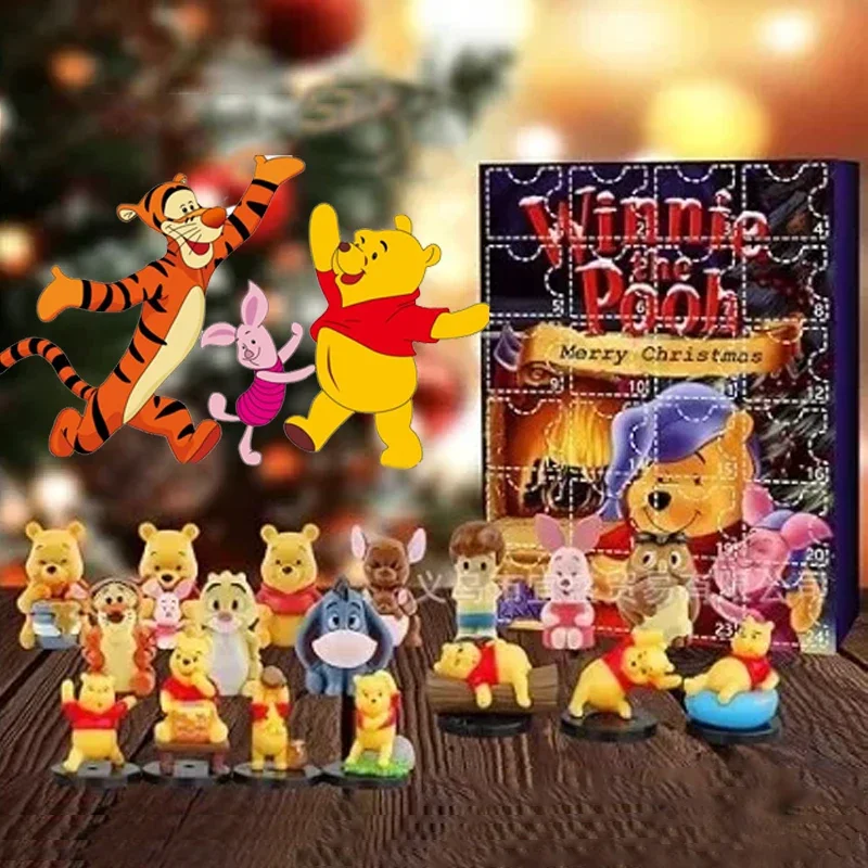 

Disney Advent Calendar Christmas Pooh Bear Mickey Mouse Stitch Baby Yoda Toy Story Toy Set Anime Model Toy Children Xmas Gift