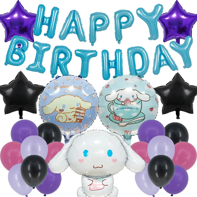 Kawaii Sanrio Kuromi вечерние набор воздушных шаров Cinnamoroll Милая мультяшная Мелодия