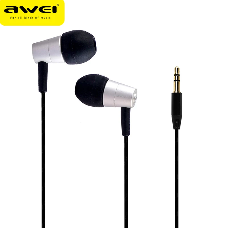 

Awei ES-Q7 Wired Headphones with Mic and Wire Control 3.5mm Jack In-Ear Stereo Sound Earbuds Bass Headset For Phone Earphone