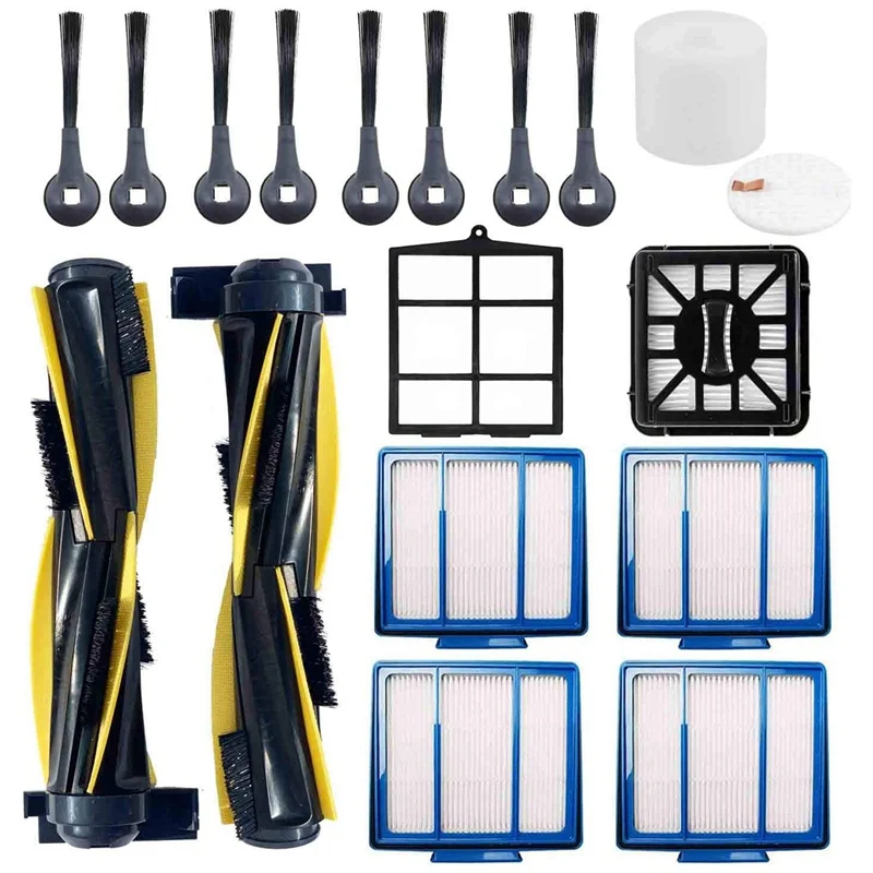 

18-Pack Replacement Part Kit Accessories For Shark Iq Side/ Brush Filter Main/Roller Brush Self-Clean Base Filter