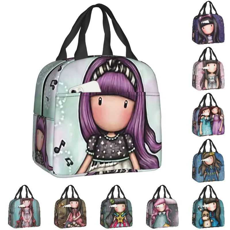 Cartoon Santoro Gorjuss Insulated Lunch Bag for School Office Anime Gorjuss Dolls Resuable Thermal Cooler Bento Box Women