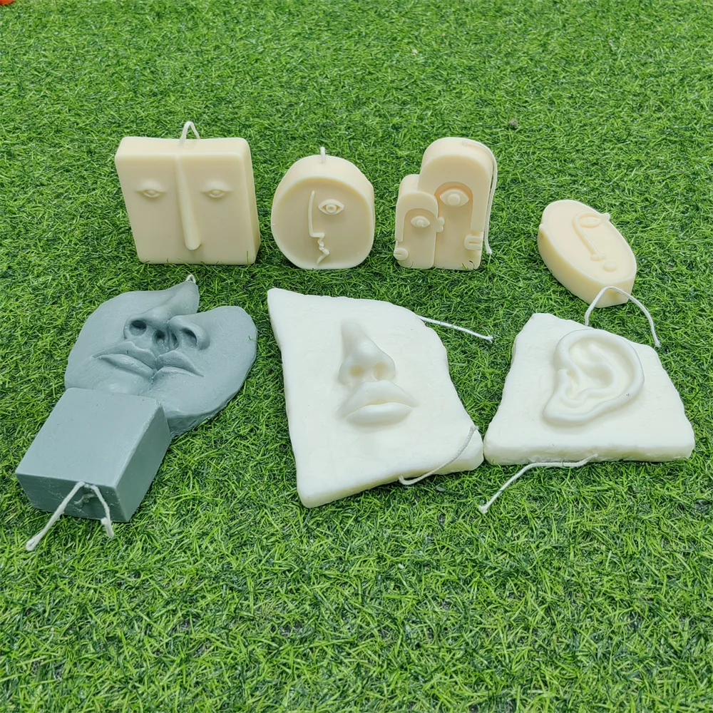 Modern Abstract Human Body Aesthetic 3D Face Torso Silicone Candle Mold High Quality Home Decorative Handmade Ear Plaster Mould
