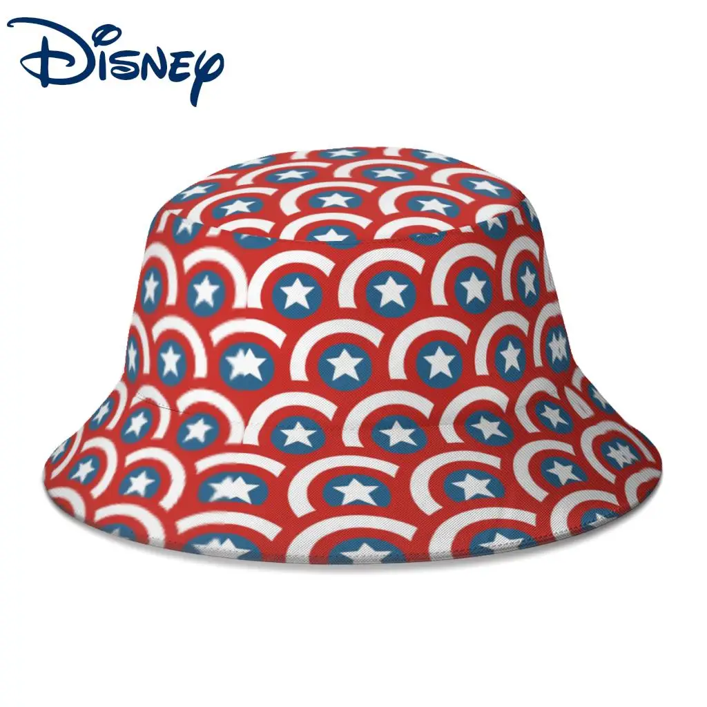 

Новая летняя шляпа-ведро с изображением Капитана Америки для унисекс Диснея, уличная Складная Шляпа Fedora для рыбацкого Боба