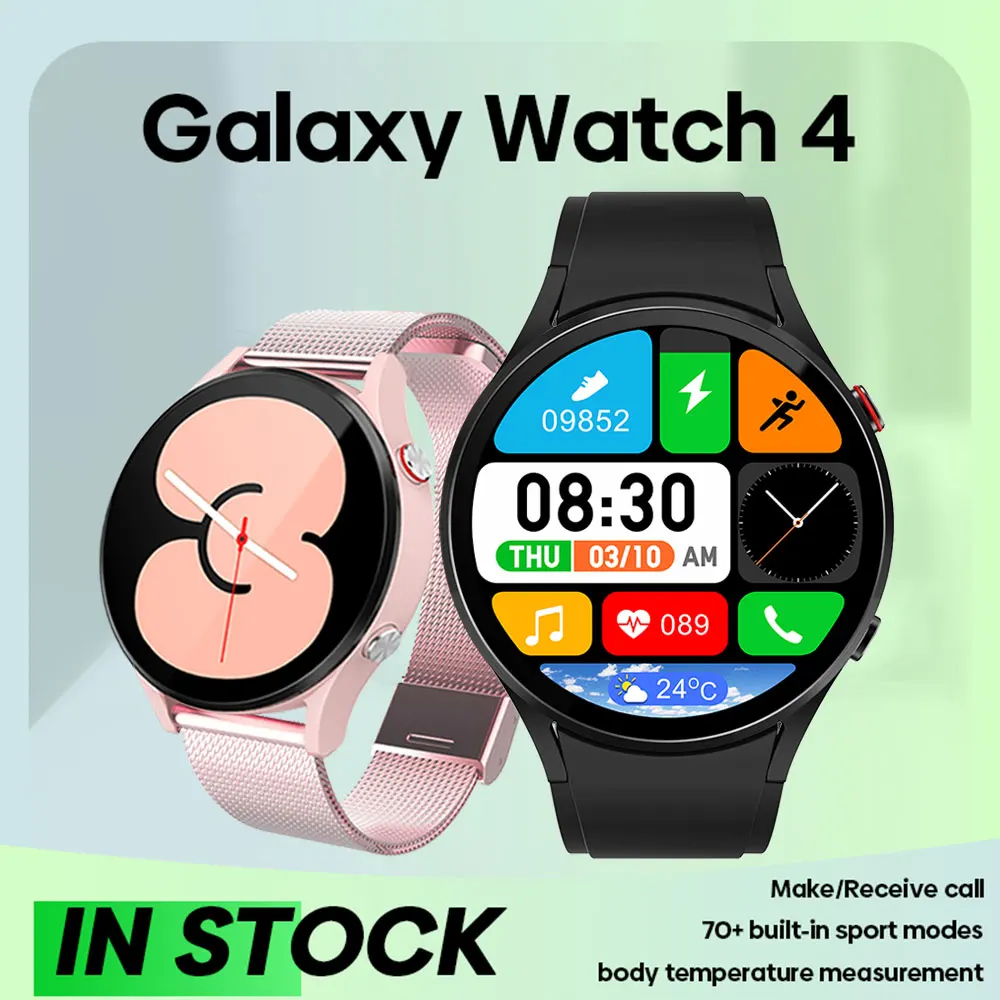 

New Smart Watch Men Women for Samsung Galaxy Watch 4 Full Touch Screen IP68 Waterproof Body Temperature Custom Dial Men's Watch
