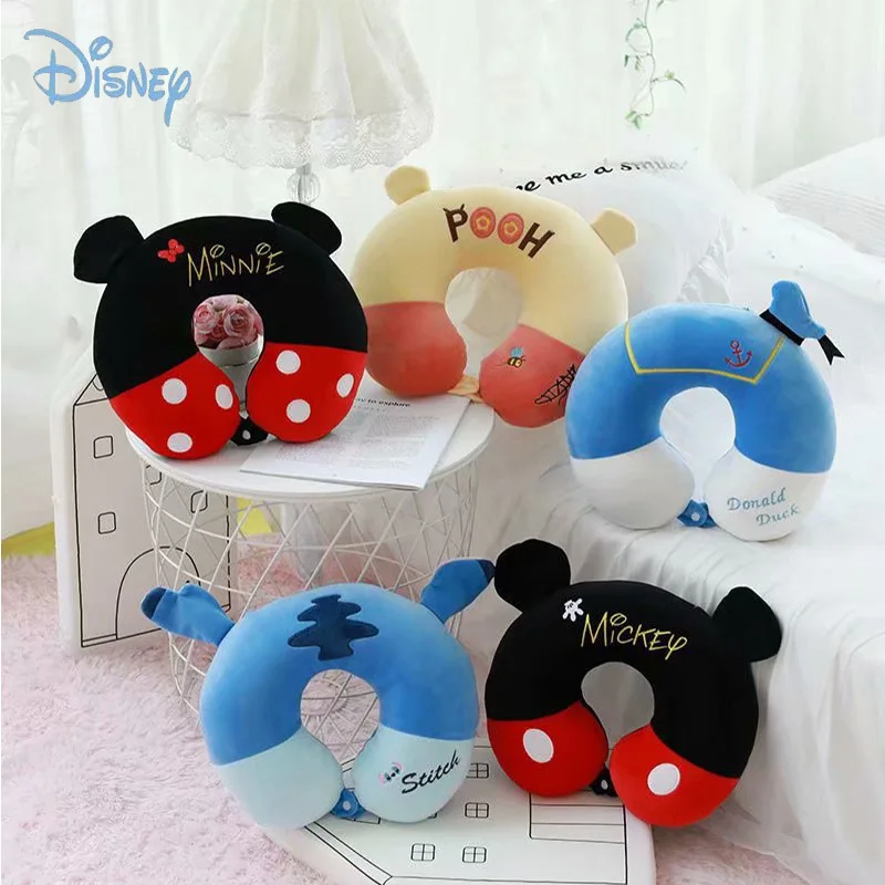 

Disney Mickey Minnie Stitch Cartoon Cute Travel Portable U-shaped Pillow Car Office Neck Pillow Cervical Pillow Boy Girl Gift