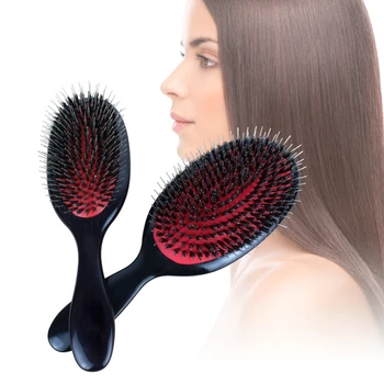 1PC Boar Bristle & Nylon Hair Comb Mini Anti-static Hair Scalp Massage Comb Hair Brush Women Salon Hair Care Brush Styling Tool