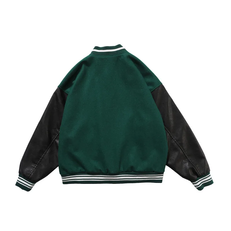 Мужская куртка-бомбер составного кроя с пушистыми вставками в стиле Харадзюку 3