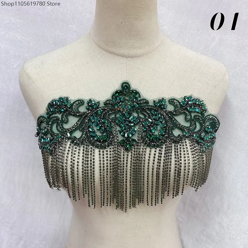 Фото 1 шт. нашивка-аппликация со стразами для самостоятельного пришивания, для вечернего платья, 2026, хрустальные аксессуары для декора свадебного платья №5
