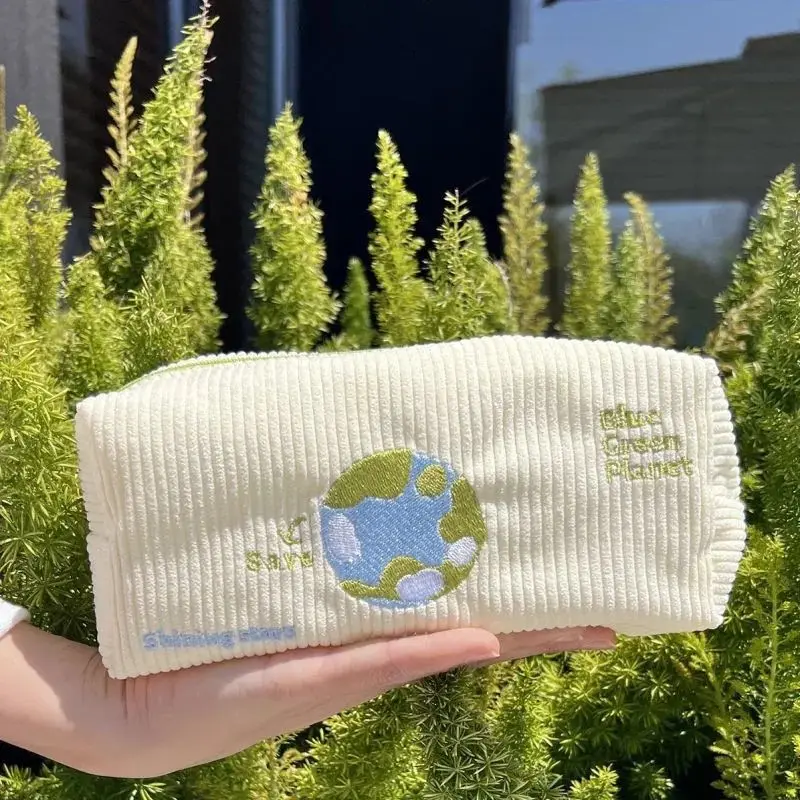 

Pencil Case Korean Corduroy Pencil Bag Trousse Large Capacity Stationery Pen Case Estuches School Supplies Cute Pencilcase