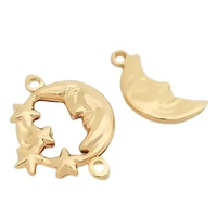 5pcs gold plated brass crescent moon charms for jewelry making diy pendants earrings necklaces craft accessories supplies