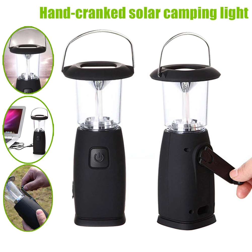 

New 6 LED Solar Hand-Up Crank Dynamo LED Light Lantern Lamp for Outdoor Camping Hiking Hunting Sailing Camp Lamp 3 Charging Mode