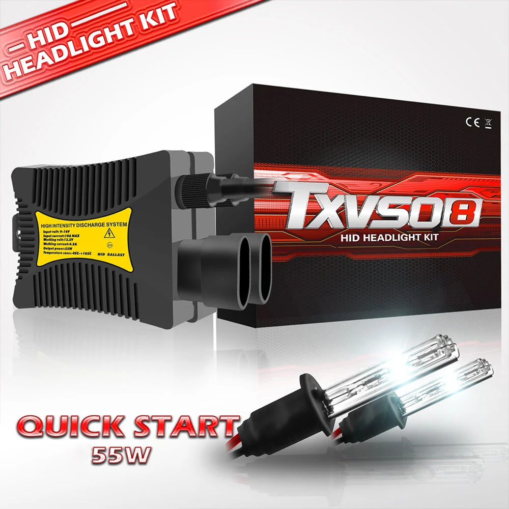 

TXVSO8 High Brightness Xenon H1 Kit 12V Car Headlights Bulbs 55W 3000K 4300K 5000K 6000K 8000K 10000K 12000K Auto HID Lamps