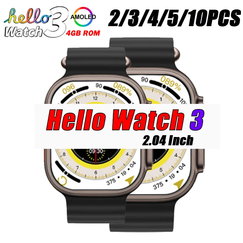 

Hello Watch 3 Smart Watches 2023 Men Women AMOLED Series 8 NFC GPS IWO Bluetooth Call 4GB ROM Local Music Compass Smart Watch