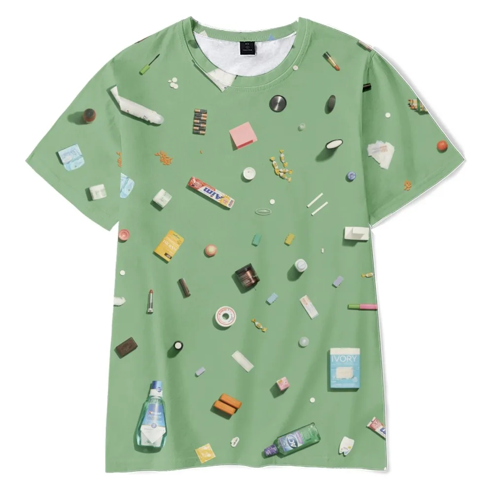 

3d Pop Mini Daily Goods Pattern Casual Fashion Trend Hip Hop Man/Women Summer Short Sleeve T-Shirt
