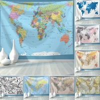 world map tapestry guest restaurant tapestry background cloth hanging fabric home decor map wall blanket table cover beach towel