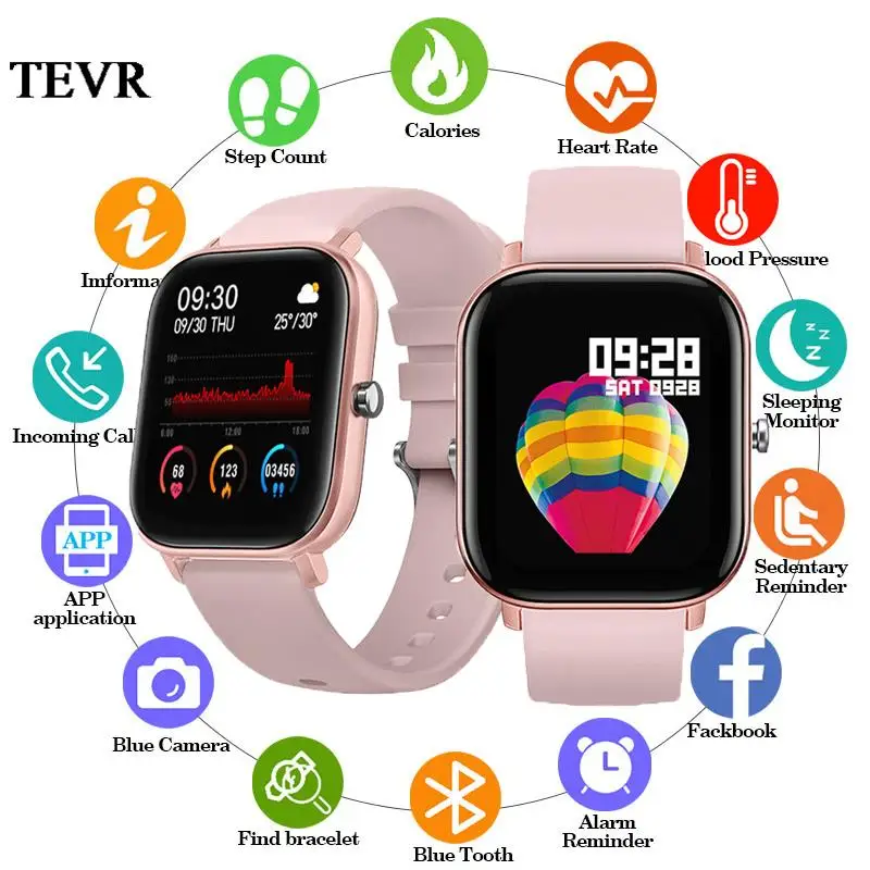 

P8 Touch Screen Smart Watches Men Women Kids Wristwatch For amazfittings Gts 2 Mini Sports Bracelet Heart Rate Blood Pressure