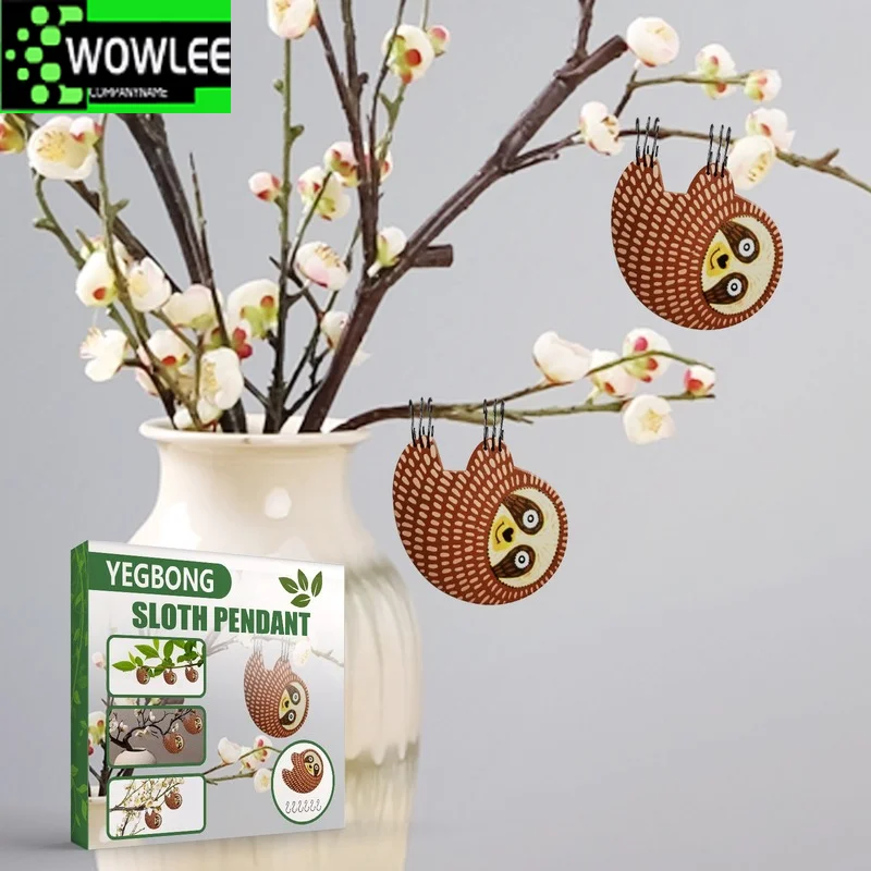 

Wooden Creative Sloth Pendant Decoration Sloth Cartoon Cute Shape Hanging Flower Home Branch Pendant Gift home decore