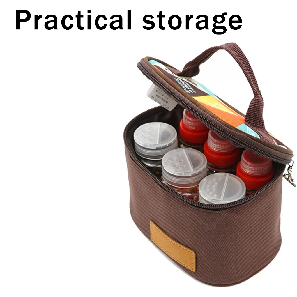 

Seasoning Bottles Picnic Pouch Outdoor Tableware Organizer Bags Capacity Tear-resistant Container Camping Hiking Household