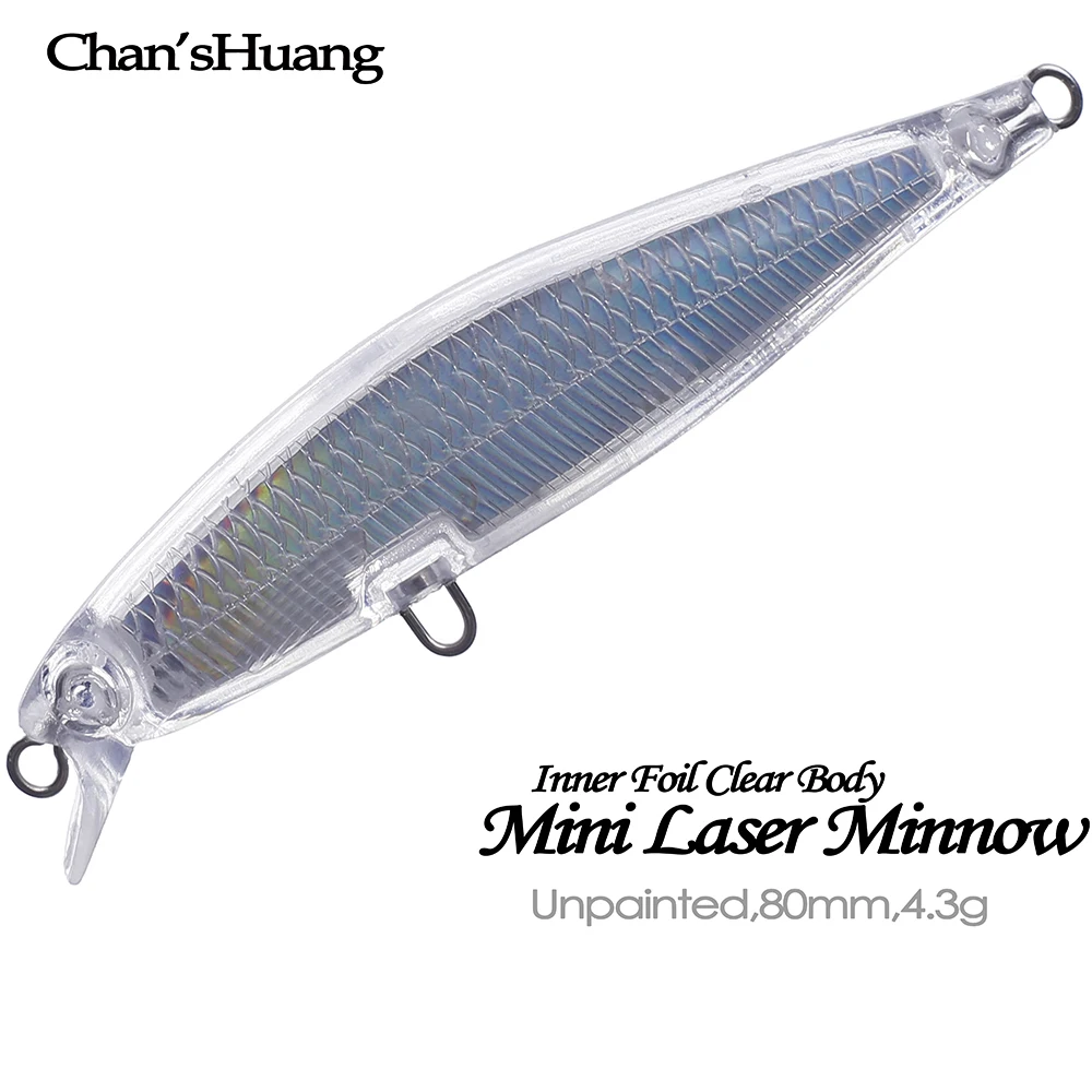 

Chan'sHuang 10 шт. 80 мм 4,3 г неокрашенные блесны, приманки, плавающая рыболовная искусственная снасть «сделай сам», фольгированный корпус, Джеркбей...