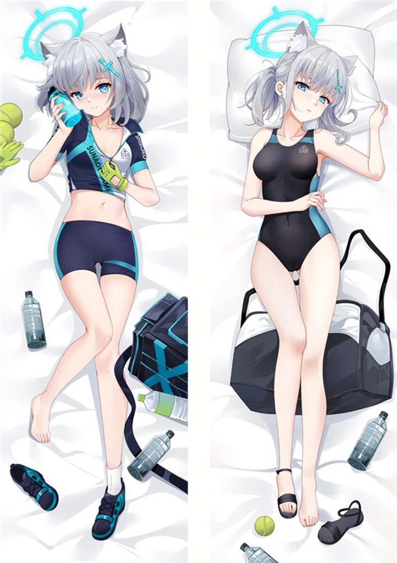 Синий архив Sunaookami Siroko Dakimakura Waifu 2WAY шарнирная наволочка для тела подарок аниме на