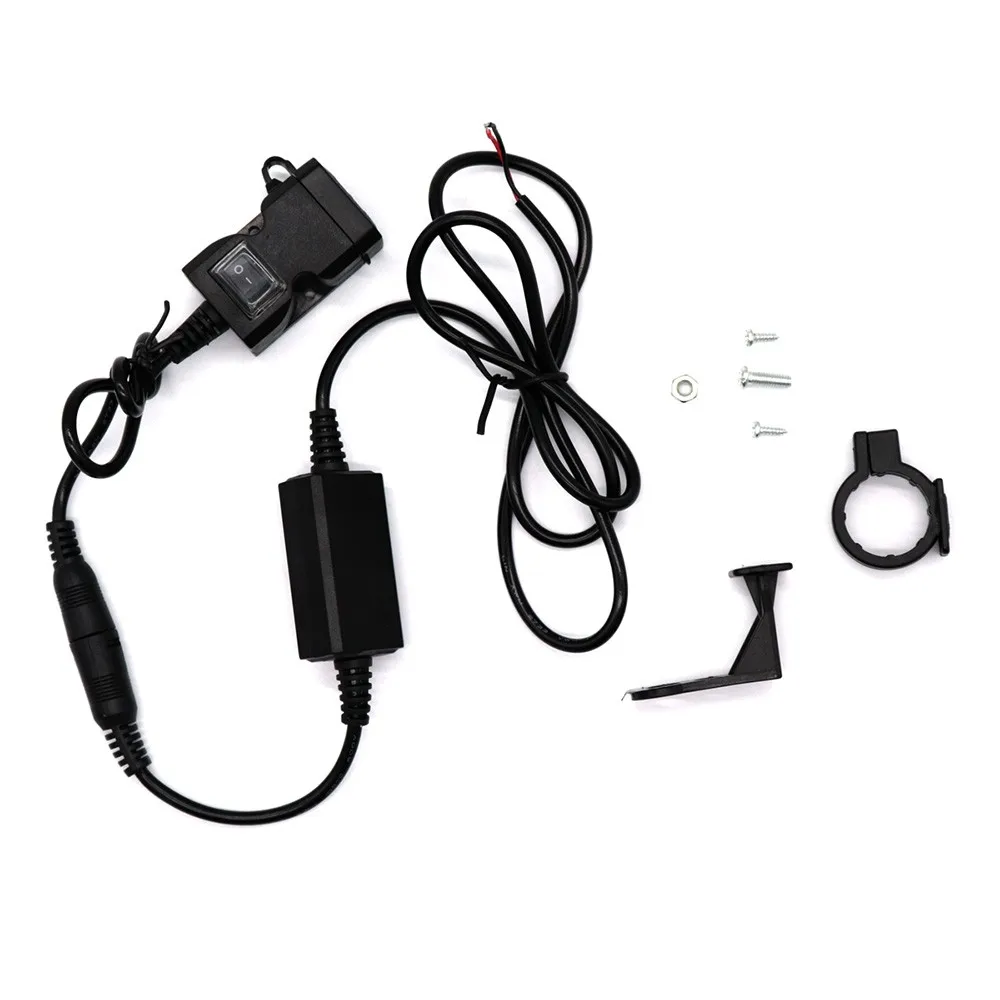

Зарядное устройство для телефона с двумя USB-портами на руль мотоцикла, 12-24 В