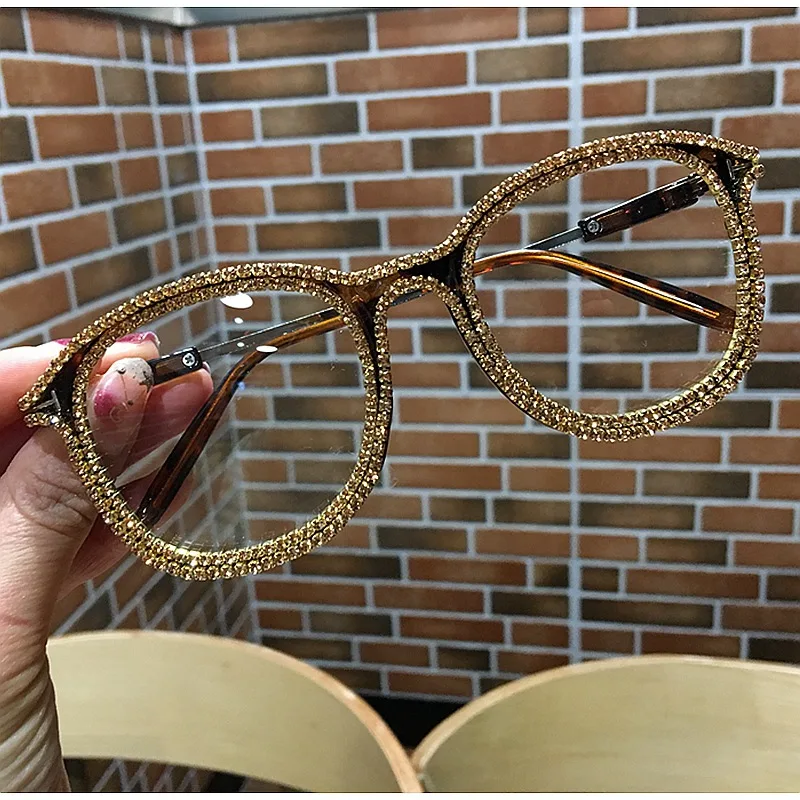 

Women Handmade Oversized Sunglasses Bling Square Sunglasses Ladies Vintage Clear Reading Glasses Fashion Shades Oculos