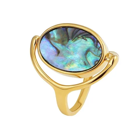 Двусторонние вращающиеся кольца из нержавеющей стали зеленый и золотой