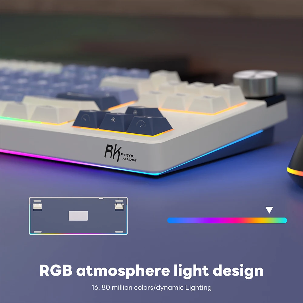 Фото RK ROYAL KLUDGE S85 Прокладка Русская Механическая Клавиатура 2,4G Беспроводная/Bluetooth/USB 75% RGB Игровая Клавиатура с возможностью горячей замены №2