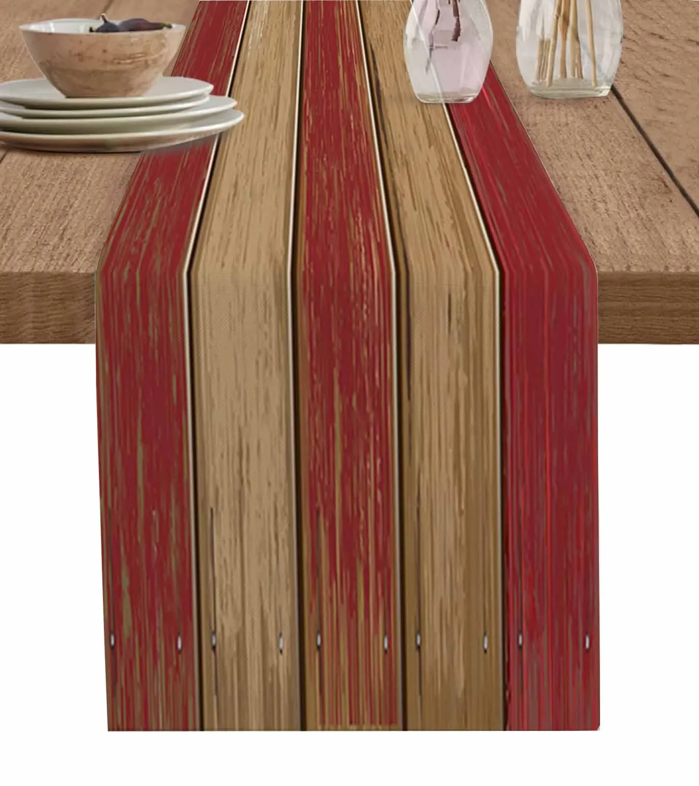 Винтажные старые деревянные доски льняные дорожки для стола аксессуары