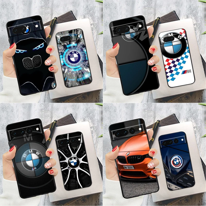 

Fashion Luxury Bmw Sports For Google Pixel 8 7 6 6A 5 4 5A 4A XL Pro 5G Silicone Shockproof Soft TPU Black Phone Case Cover
