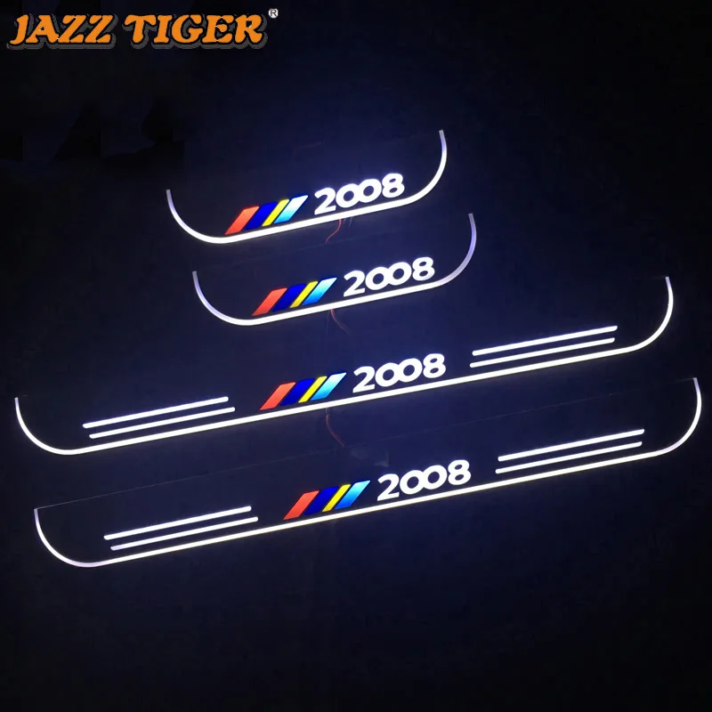 

Trim Pedal LED Car Light Door Sill Scuff Plate Pathway Dynamic Streamer Welcome Lamp For Peugeot 2008 2014 - 2018 2019
