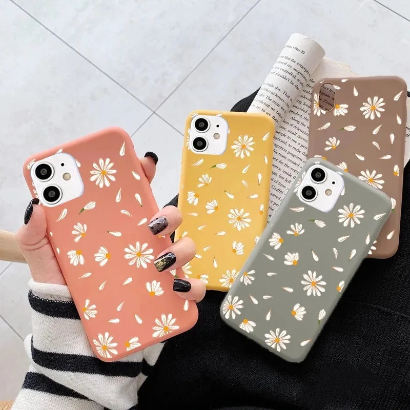 

LUPWAY Vintage Flower Phone Cover For iPhone 12 Mini 11 13 Pro Max X XR XS Max 7 8 7 Plus Shockproof Soft Silicone TPU Back Case