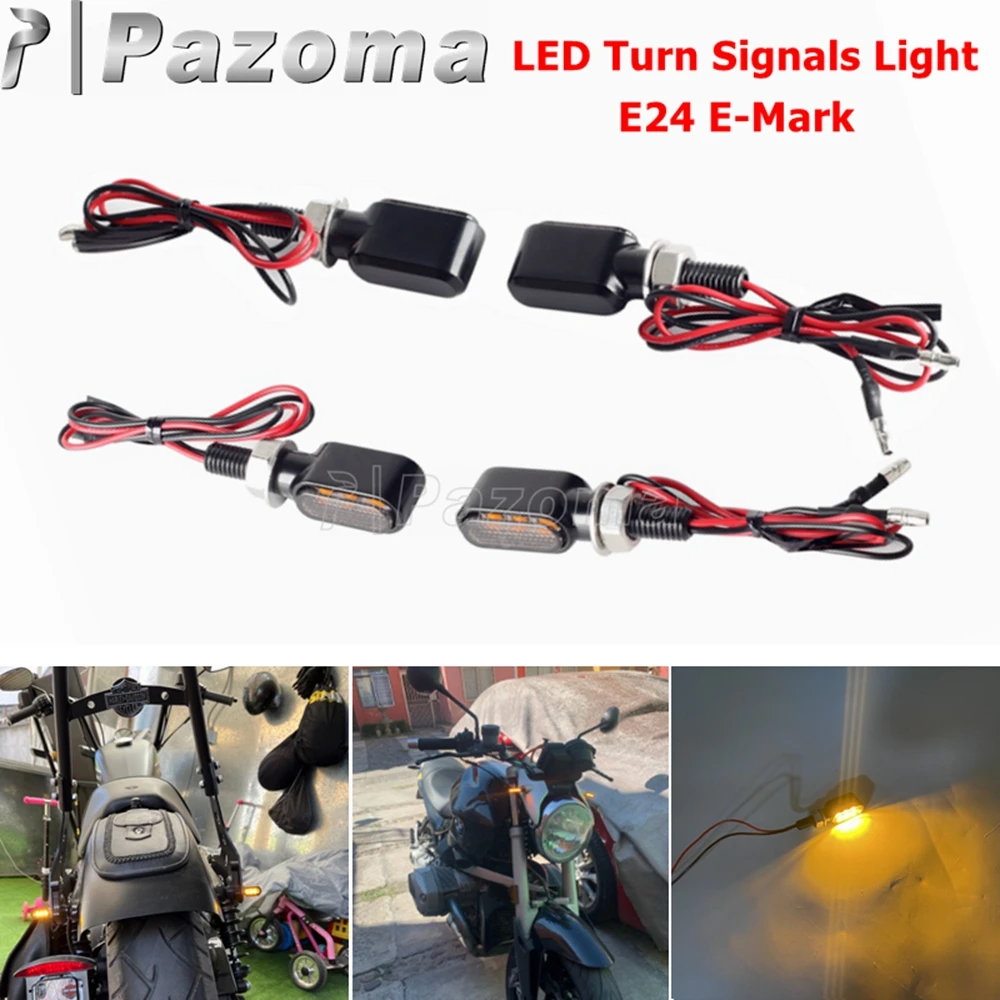 

Moto 8mm 3 LEDs Indicators Mini LED Turn Signal Light Amber Flasher Blinker Universal Motorcycle Aluminium Flashing Signals Lamp