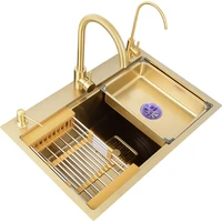 large single slot 80x46cm stainless steel nano gold sink new kitchen sink handmade sink bathroom sink sink bowl outdoor sink