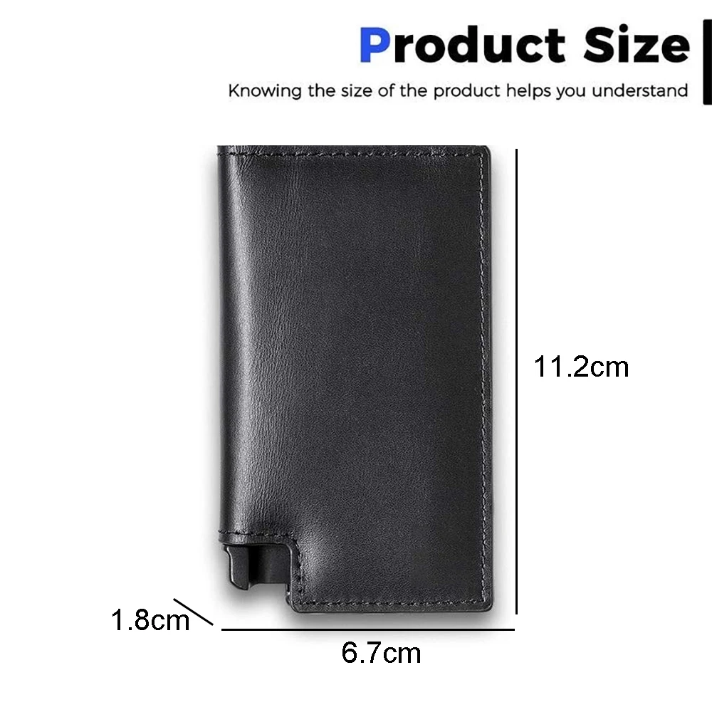 Luxury Card Holder for Men Bank Credit ID Cards Holders Genuine Leather RFID Wallet Mini Money Clips Business Women Small Purses