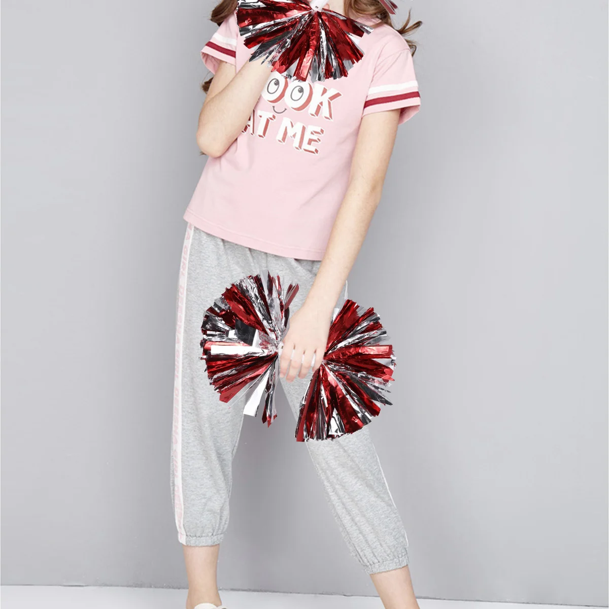 

2pcs Poms Cheer Cheerleading Cheering Squad Colorful Spirited Props for Sports Events Performance