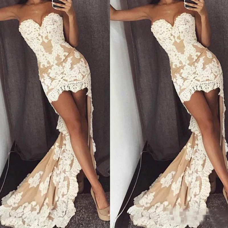 

2022 Sexy Mermaid Prom Dress Strapless Evening Formal Party Dresses Lace Applique Tulle Vestidos De Noche