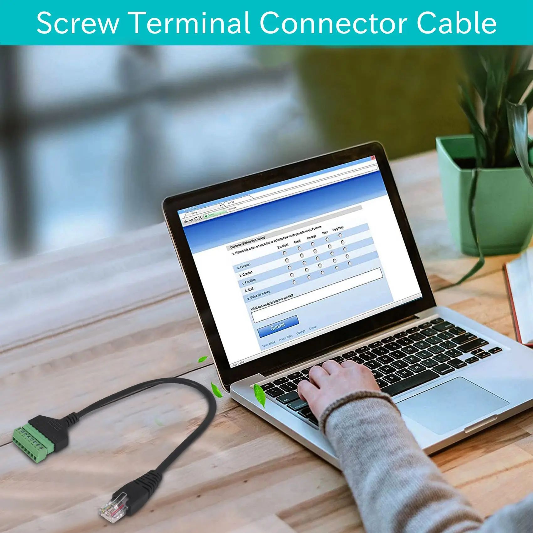 Винтовой Терминал RJ45 кабель со штекером на 8 штырьков внешний для Cat5/6/7 удлинитель