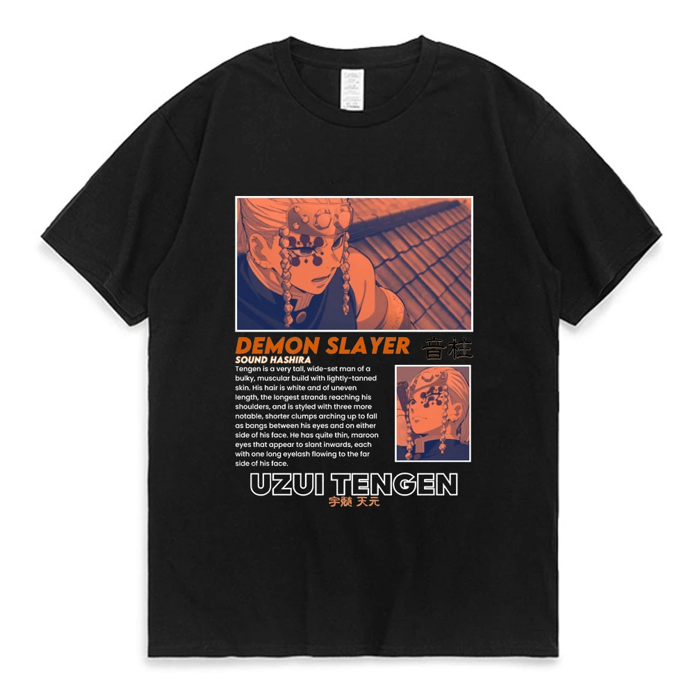 

Anime Demon Slayer Tengen Uzui T Shirt Gothic Cartoon Fashion Short Sleeve Tees Summer Oversized Cotton T-shirt Men Women Tops