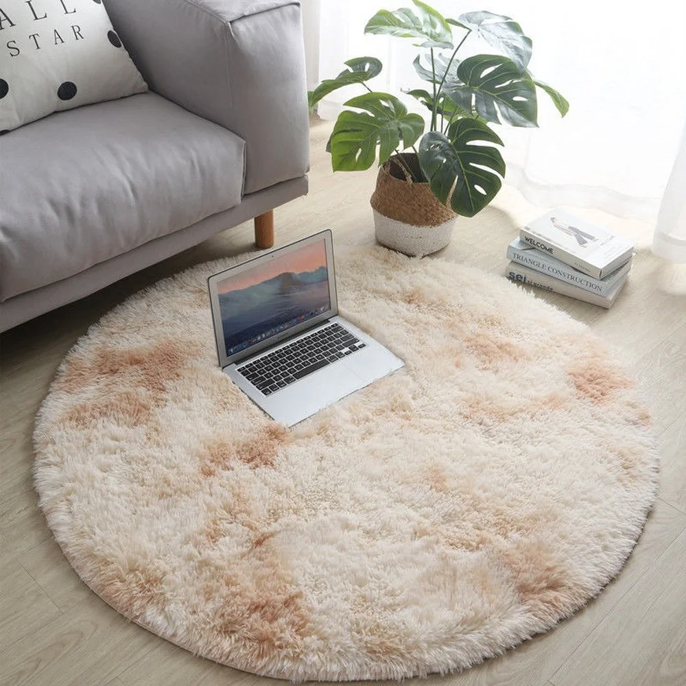 

Nordic Rainbow Fluffy Round Carpets Living Room Newest Soft Rugs Kids Room Plush Rugs for Bedroom Shaggy Rugs Living Room Luxury